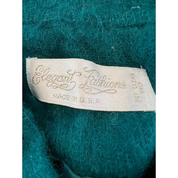 Vintage 80s Long Emerald Green Mohair Coat - Picture 7 of 10